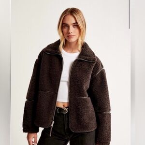 Abercrombie and Fitch Brown Sherpa Jacket